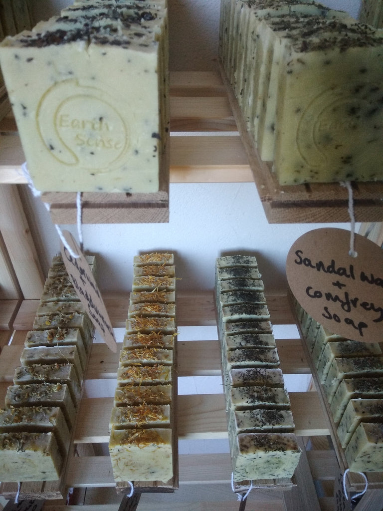 Organic Certified Solid Soap - Lavender & Mint with Shredded Mint Leaves 90g - Earthsenseorganics