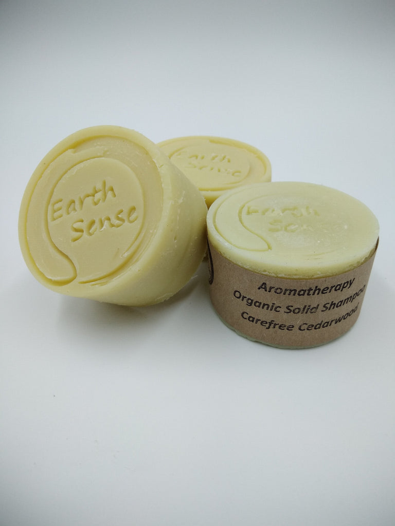 Organic Certified Solid Shampoo 60g - Cedarwood - Oily & All Hair Types - Earthsenseorganics