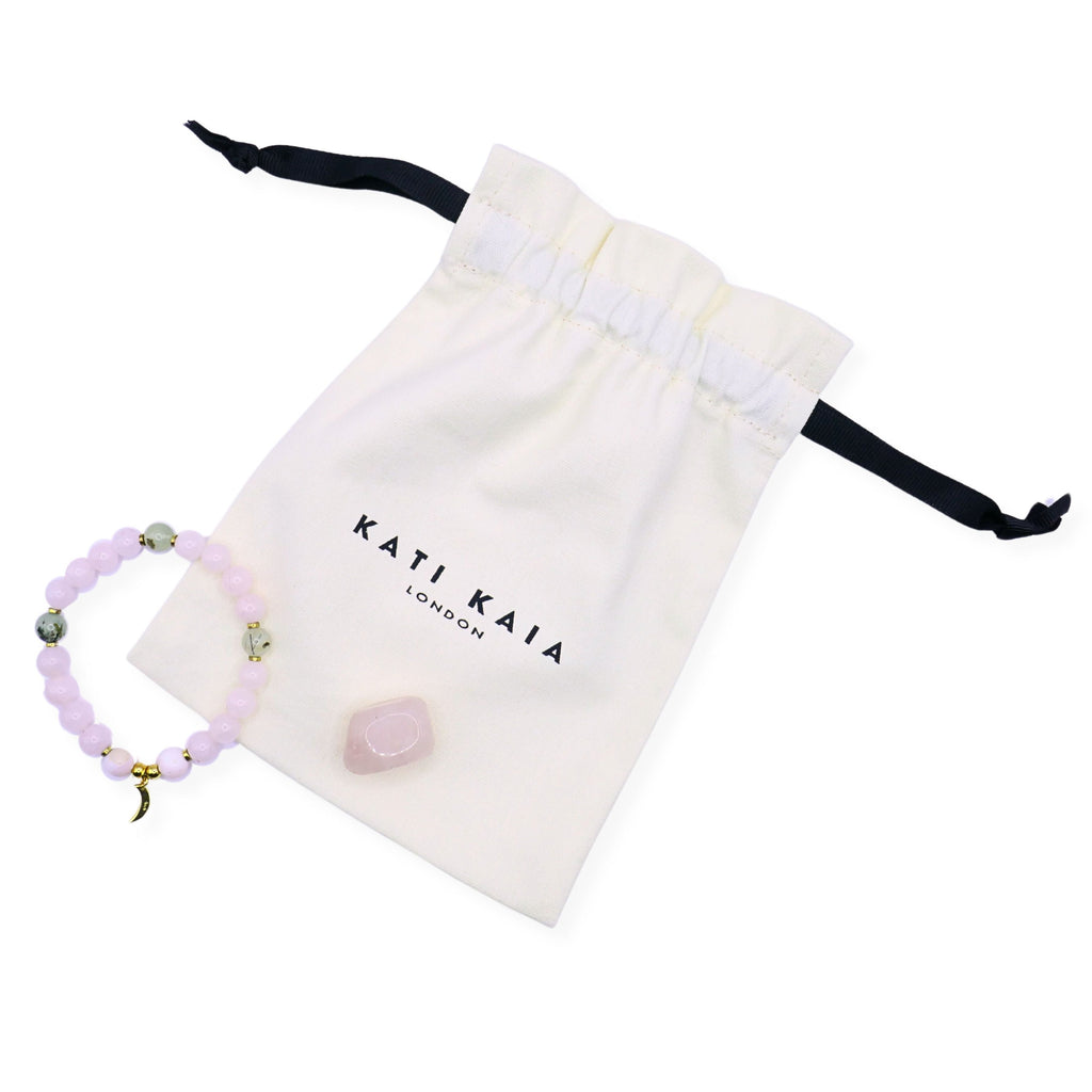 yoga gift - pink mala bracelet - meditation essentials 