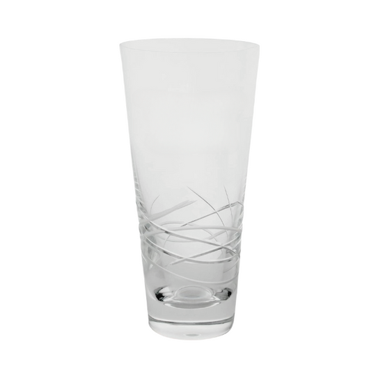 Tiesto Cut Conical Glass Vase - 20.5cm