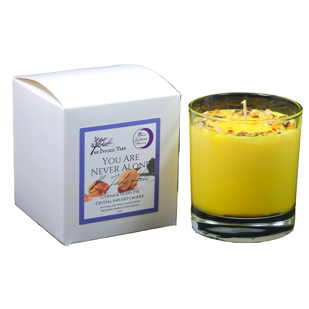 reiki infused yellow candle you are not alone