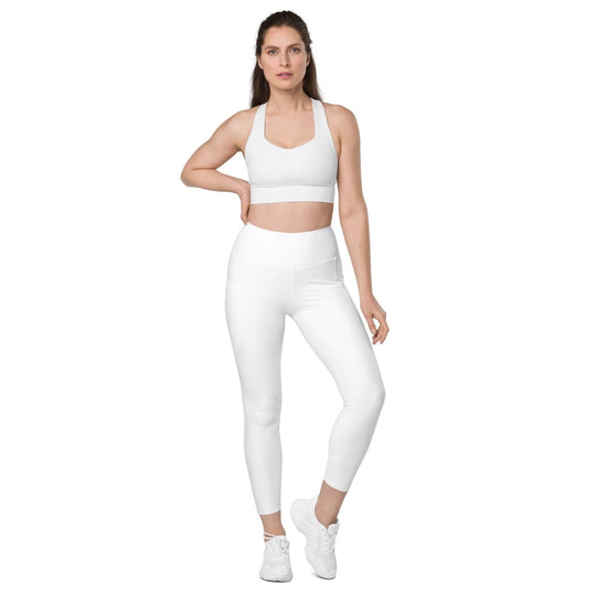 iSAW Womens White Leggings with Pockets