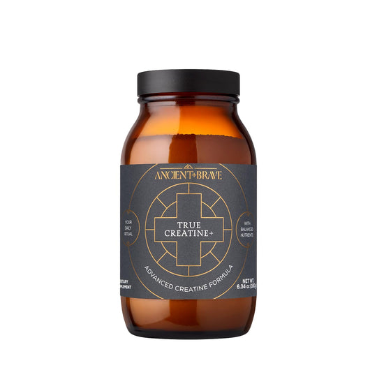 Ancient + Brave True Creatine+ Monohydrate Powder – 6.34 oz, 30 Servings – Vegan, High Performance