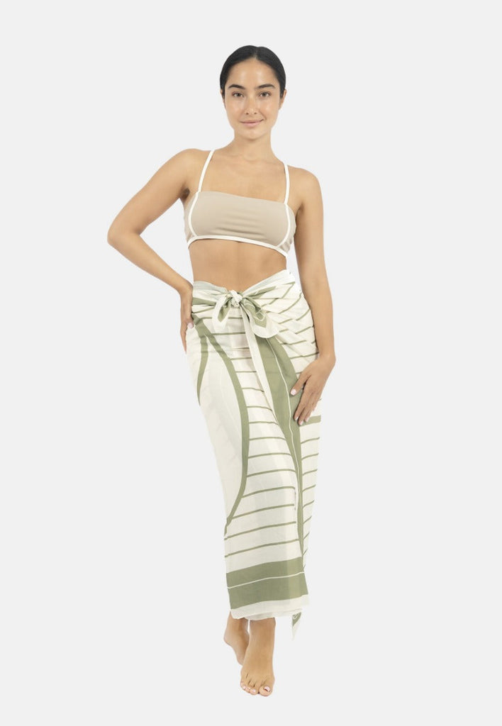 luxury beachwear green sarong