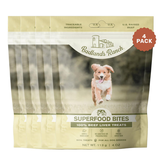 BADLANDS RANCH Superfood Bite Beef Liver Freeze-Dried Dog Treats | Protein-Rich, Single-Ingredient Reward