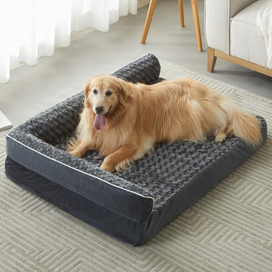 BFPETHOME Extra Large Orthopedic Dog Bed – L-Shaped, Waterproof, 48x35x7.5 in