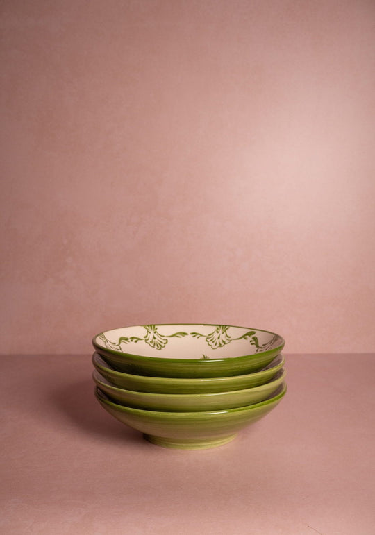 Cara Shell Pasta Bowl, Green