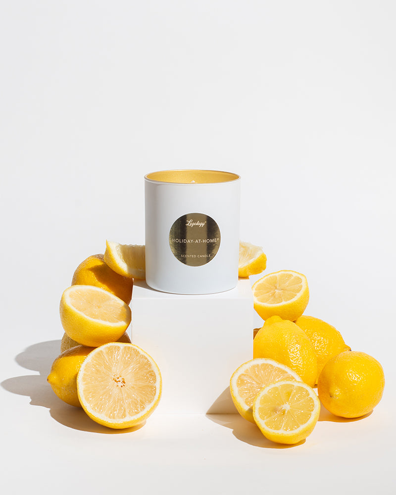 luxury white candle with gold