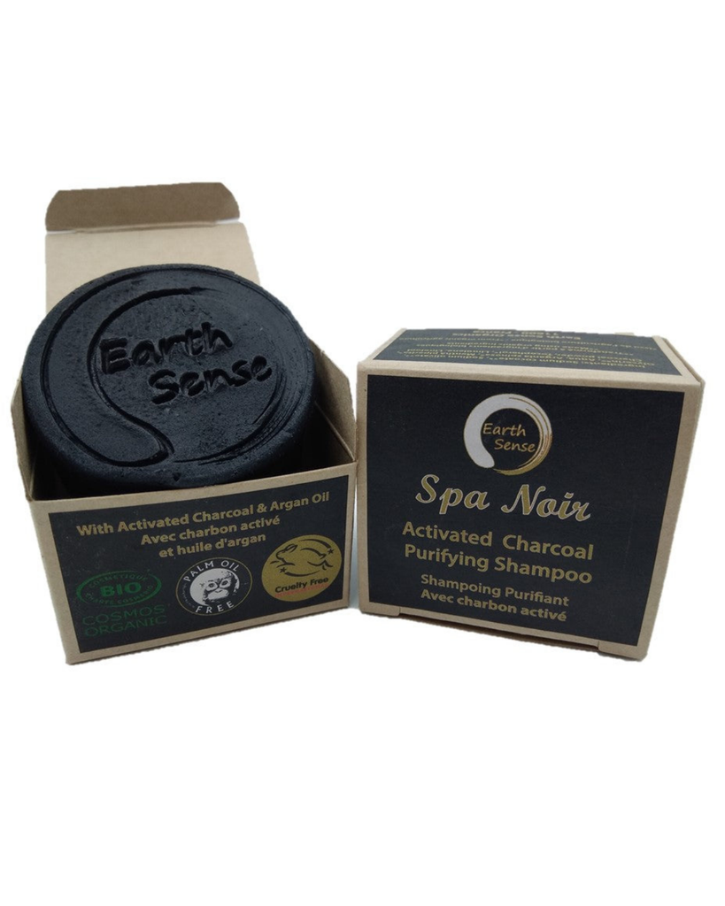 Organic Certified Solid Shampoo with activated charcoal - 60g - Earthsenseorganics
