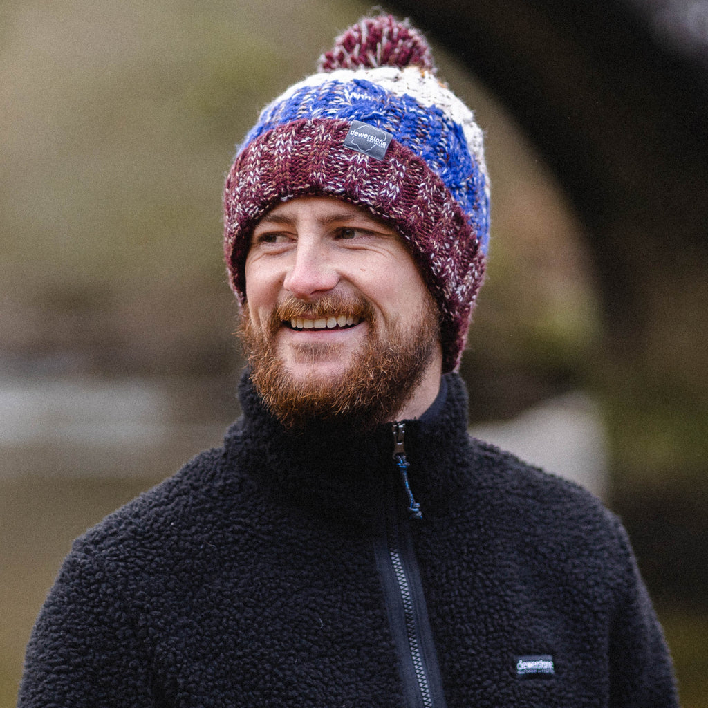 Chunky Knit Beanie - Brown / Blue - dewerstone - Beanie -