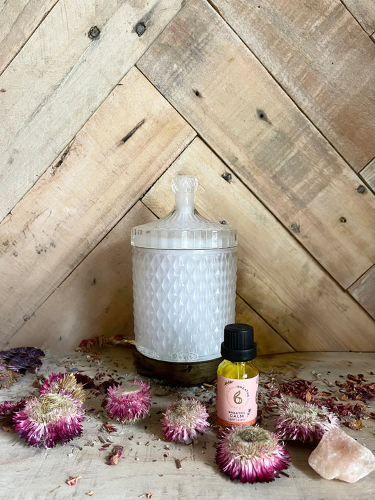Aroma Diffuser with Breathe Calm Blended Essential Oil - Stress Relief