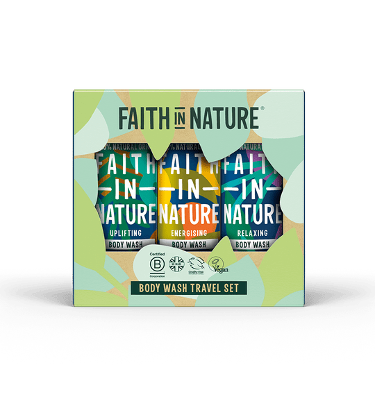 Faith In Nature Body Wash Travel Gift Set 3 x 100ml