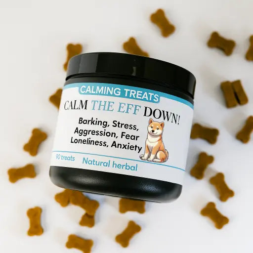 supplements for dogs - Calming dog treats and supplements for barking, stress, anxiety (natural herbal). Calm your dog down with natural herbal ingredients! No GMOs, chemicals, wheat, corn, soy.