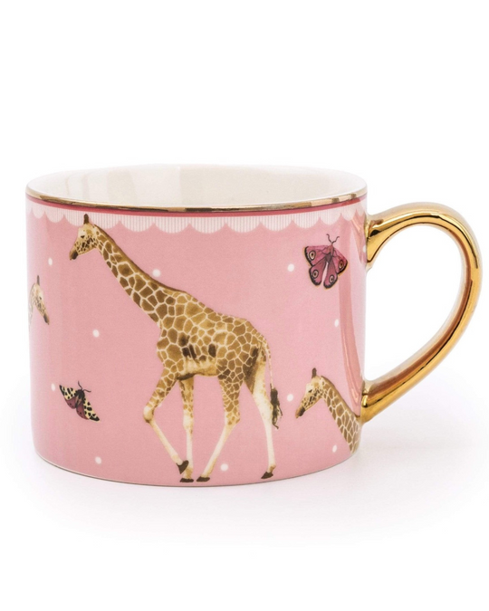 Set of 6 Pink Giraffe Mugs