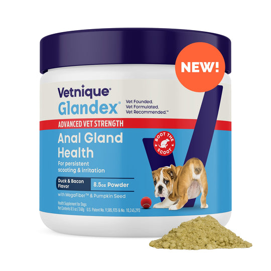 Vetnique Glandex Dog Fiber Supplement — Advanced Strength Duck & Bacon (8.5 oz) – Boot The Scoot