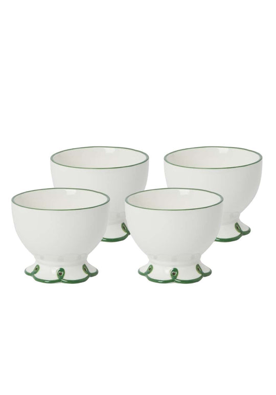 Glorious Green Scalloped Nibbles Bowl - Set of 4