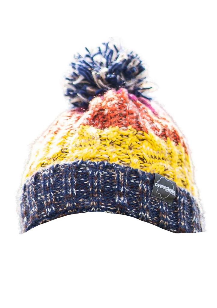 dewerstone Beanies Chunky Knit Beanie - Navy / Yellow