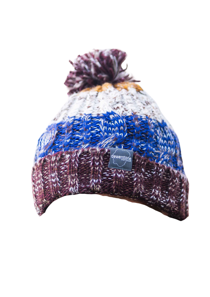 Chunky Knit Beanie - Brown / Blue - dewerstone - Beanie -