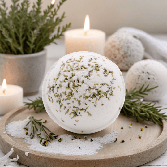 Himalayan Salt Bath Bomb - Clarity with Rosemary & Clary Sage & Olive Oil