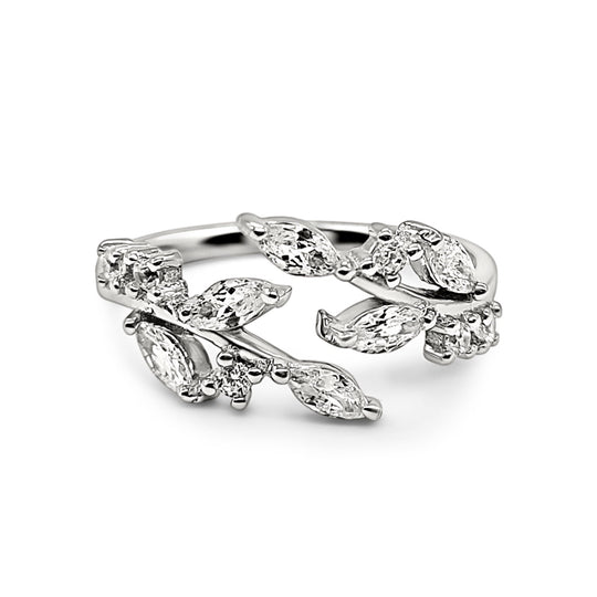 Adjustable Leaf Ring in Sterling Silver