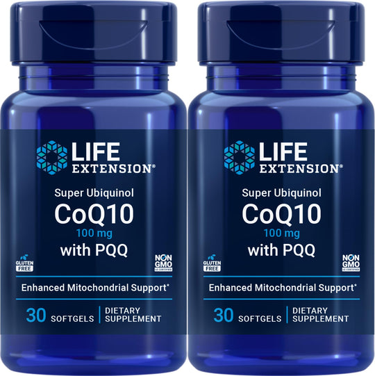 Life Extension Super Ubiquinol CoQ10 with PQQ, 30 Softgels – Pack of 2