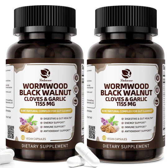 Lukaree 16-in-1 Wormwood Detox Capsule | Liposomal 98% Absorption | Vegan 1155mg