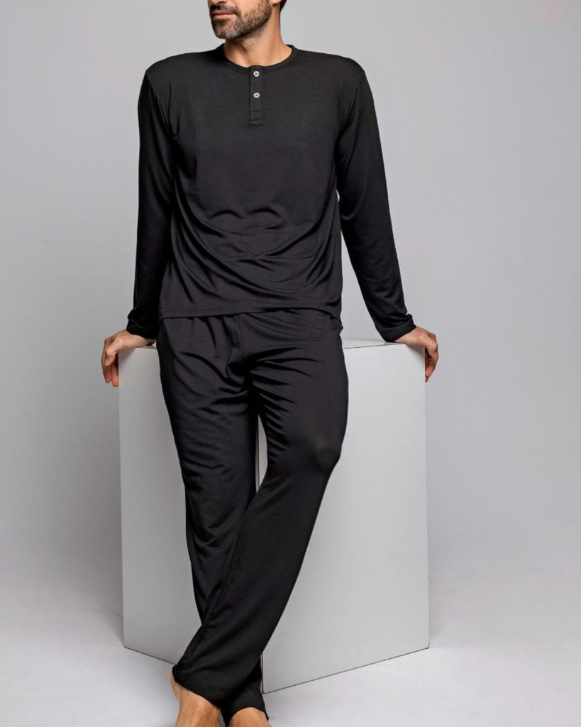 mens luxury sleepwear pyjama black for men
