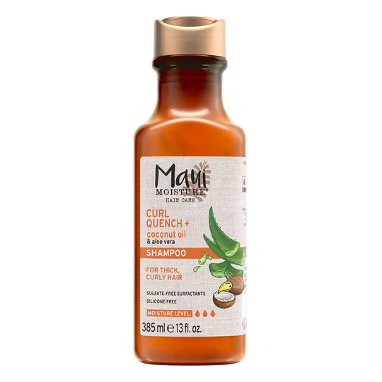 Maui Moisture Curl Quench + Coconut Oil Shampoo Curl Definition for Thick, Curly Hair 385 ml/13.1 oz