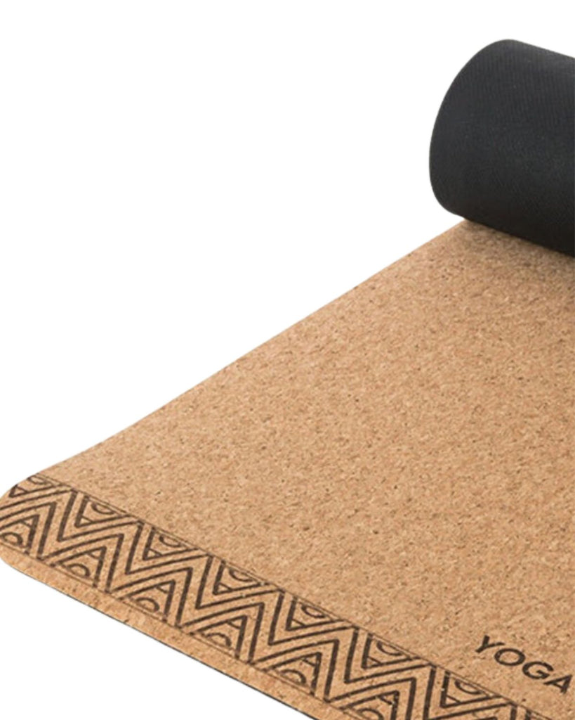 natural cork yoga mat with alignment