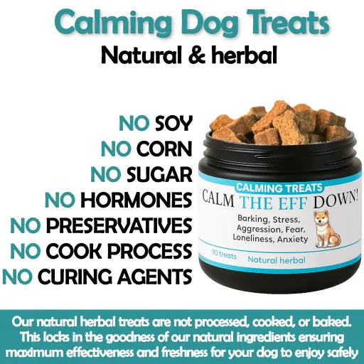 supplements for dogs - Calming dog treats and supplements for barking, stress, anxiety (natural herbal). Calm your dog down with natural herbal ingredients! No GMOs, chemicals, wheat, corn, soy.