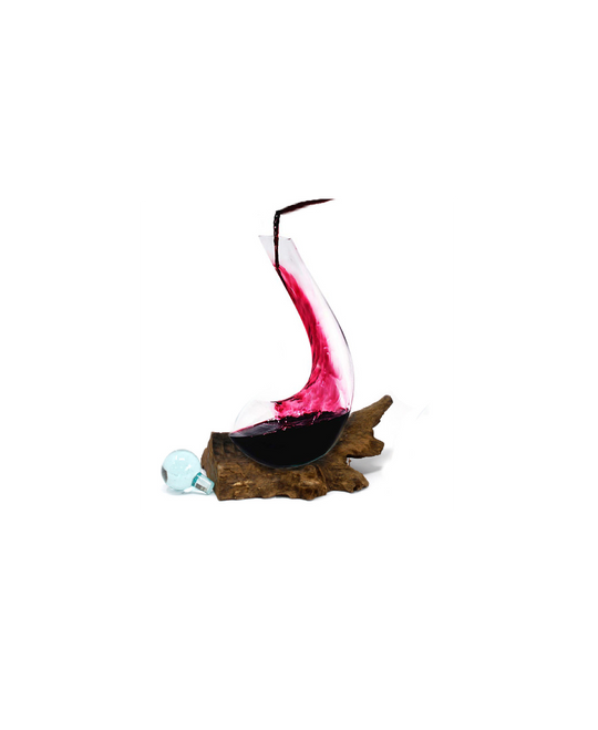 Molten Glass on Wood - Wine Decanter