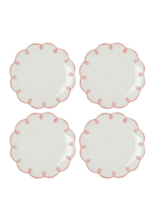 Pretty in Pink Scalloped Side Plates - Set of 4