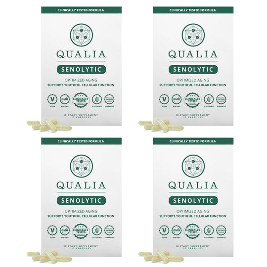 Qualia Senolytic Ultimate Formula for Enhanced Cell Repair & Rejuvenation — 2-Day Aging & Longevity Support (Pack of 4) | QUALIA LIFE SCIENCES