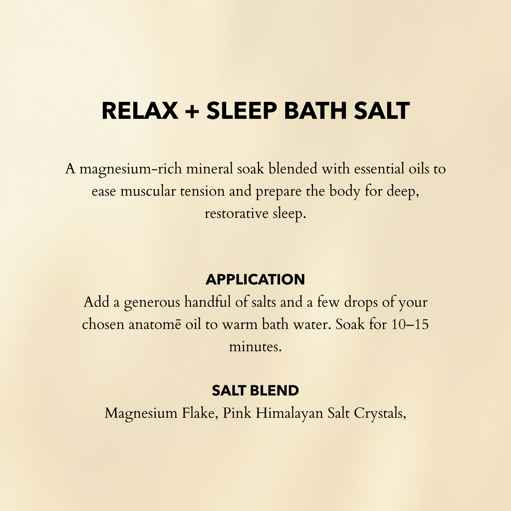 A mineral-rich salt blend with essential oils to promote relaxation, recovery, and deep, restful sleep. - luxury bath salt