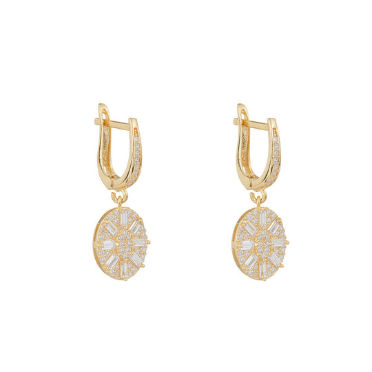 Uptown Oval Drop Earrings: Gold