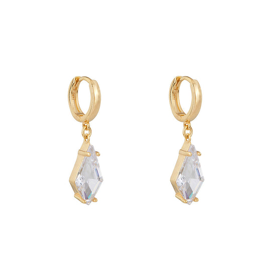 Shine Bright Rhombus Drop Earrings: Gold