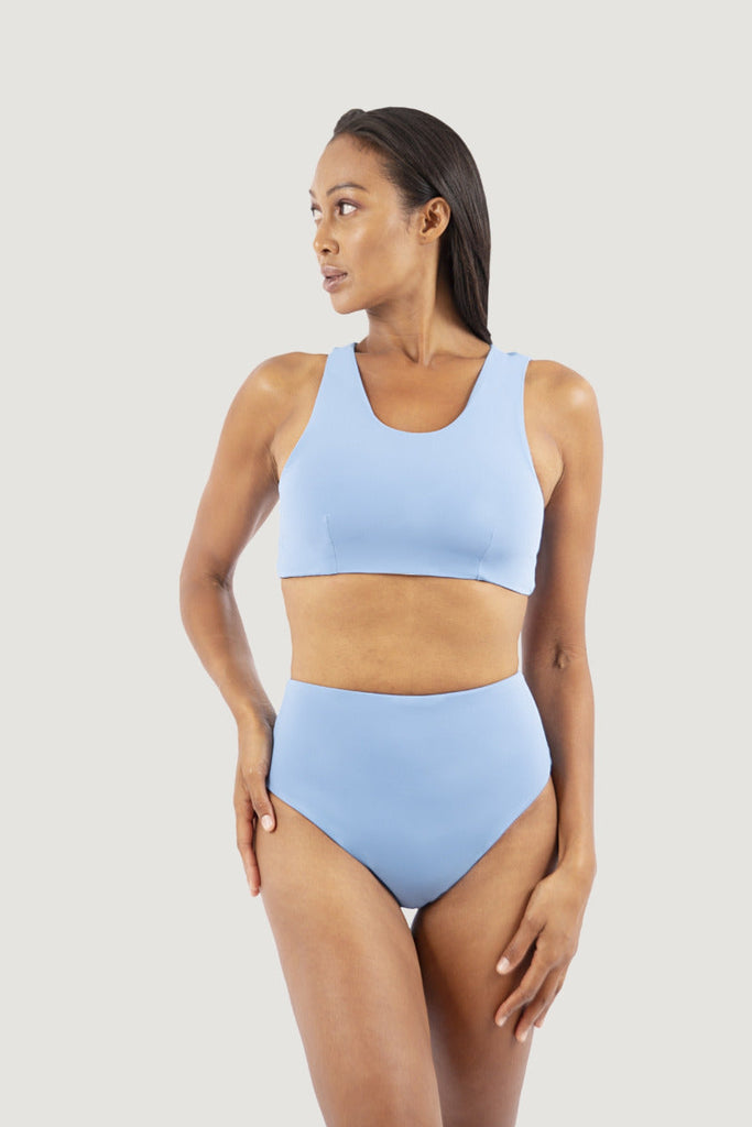 baby blue swimsuit - ethical swimwear 