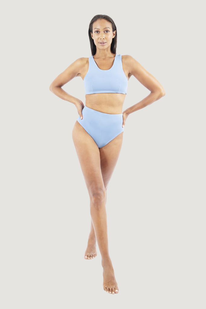 baby blue swimsuit - ethical swimwear 