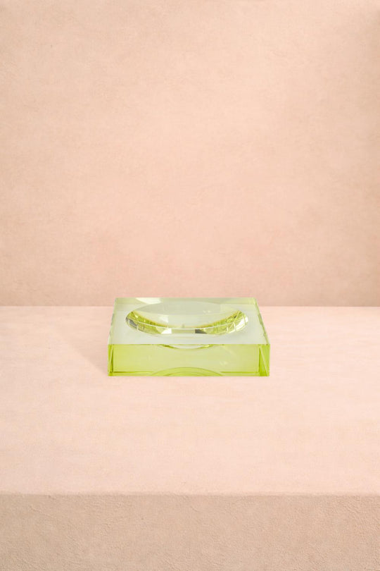 Chelsea Glass Trinket Tray - Yellow/Green