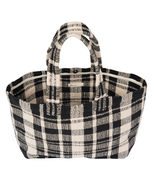 Black Check Shopping Bag