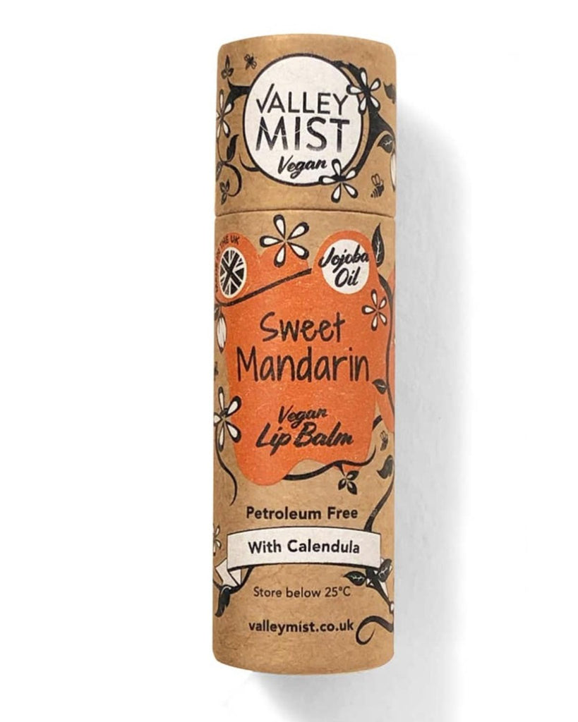 vegan lip balm with calendula_valley mist lip balm_lip balm with mandarin flavour_vegan skincare