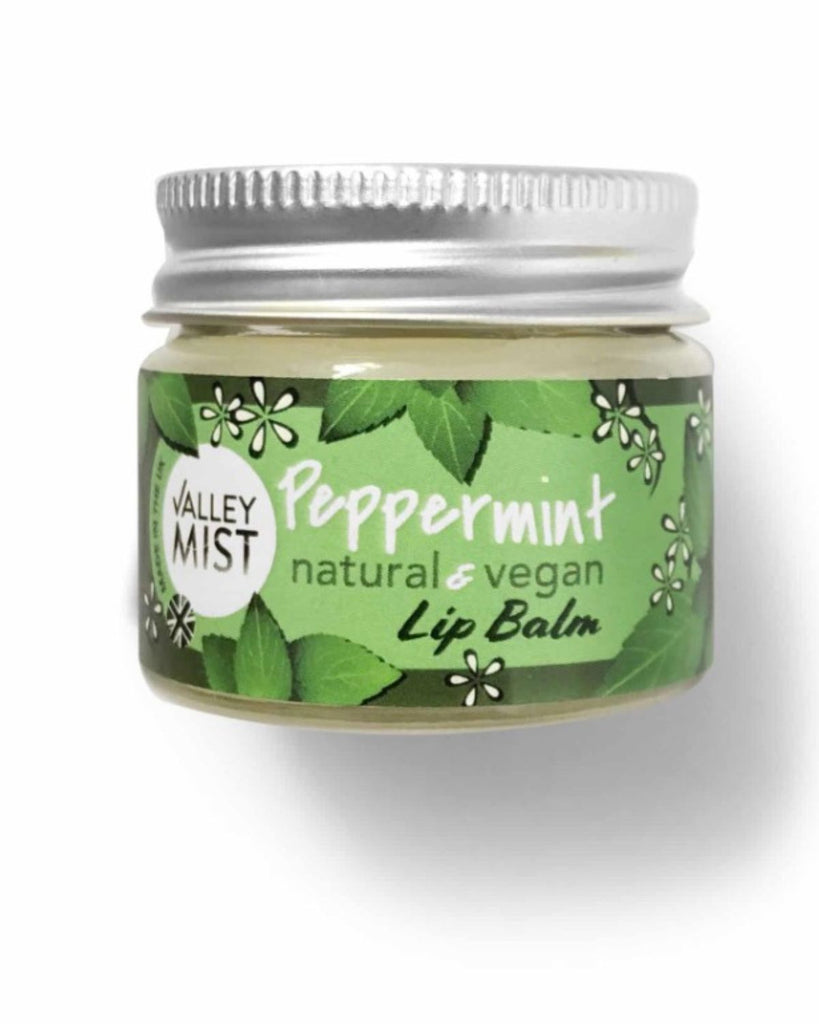 peppermint lip balm _ vegan lip balm _ plastic free lip balm _reusable jar lip balm _ zero waste beauty _ clean skincare uk