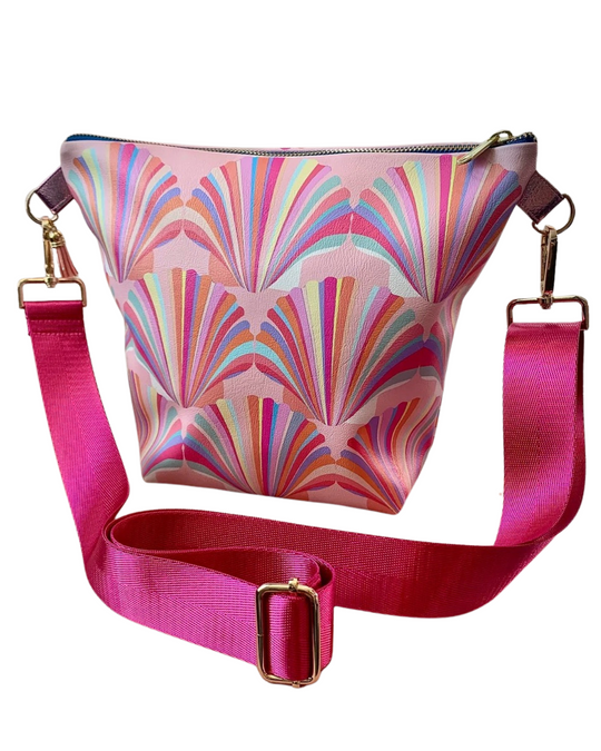 Pink Vegan Leather Shell Handbag