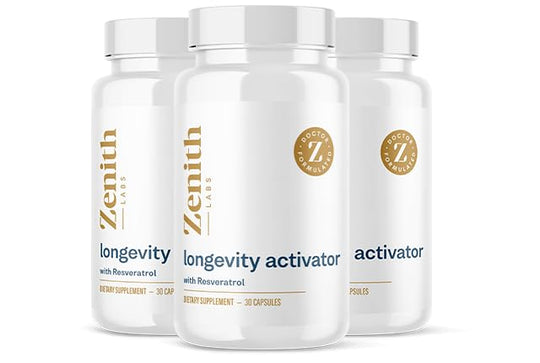 Zenith Labs Longevity Activator - Anti-Aging Supplement with Resveratrol (3-Pack) | Immune & Memory Support