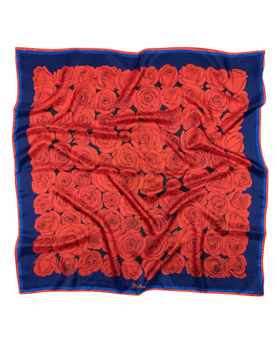 Red Roses Silk Twill Scarf