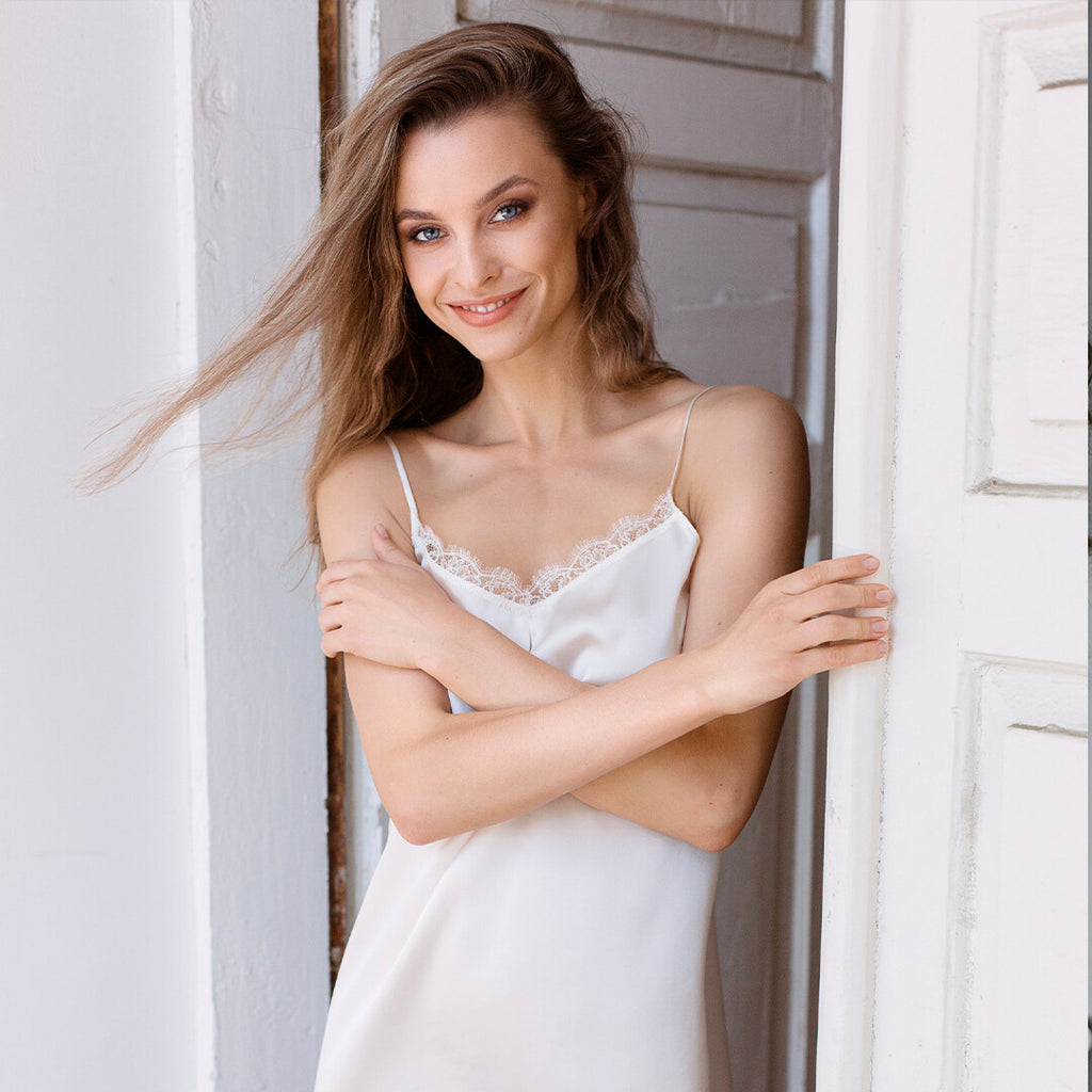 Luxury Ivory Silk Slip - bridal luxury nightwear handmade in Lithuania - ultimate gifts for her