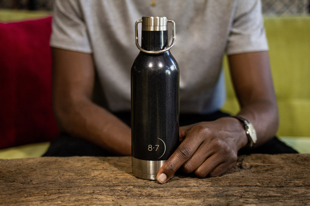 Black Stainless Steel Insulated Bottle Zero Waste Kitchen by 8.7 LIVING 