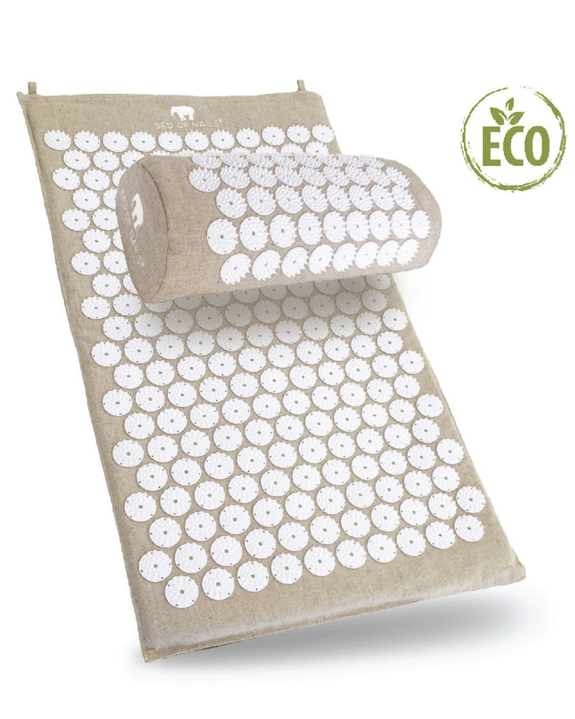 Acupressure Beige Mat with spikes and pillow set