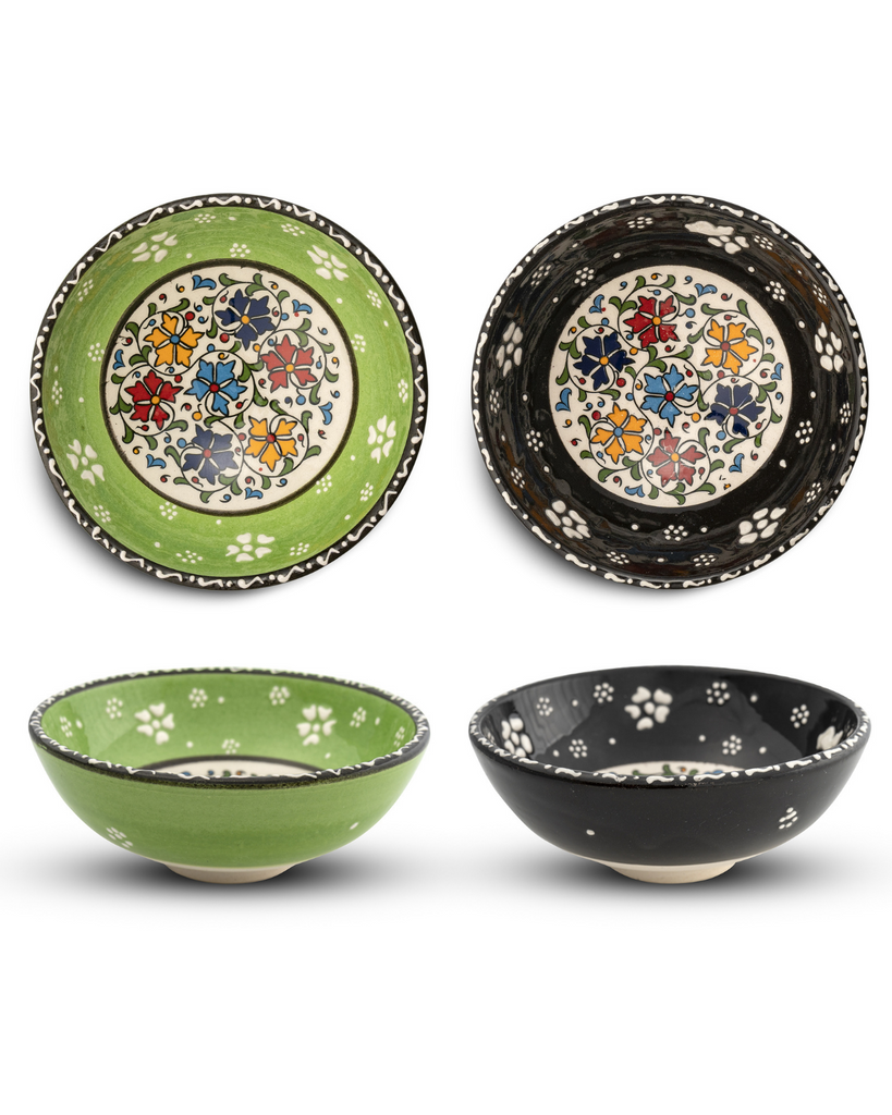Decorative ceramic bowls. Luxury kitchenware.