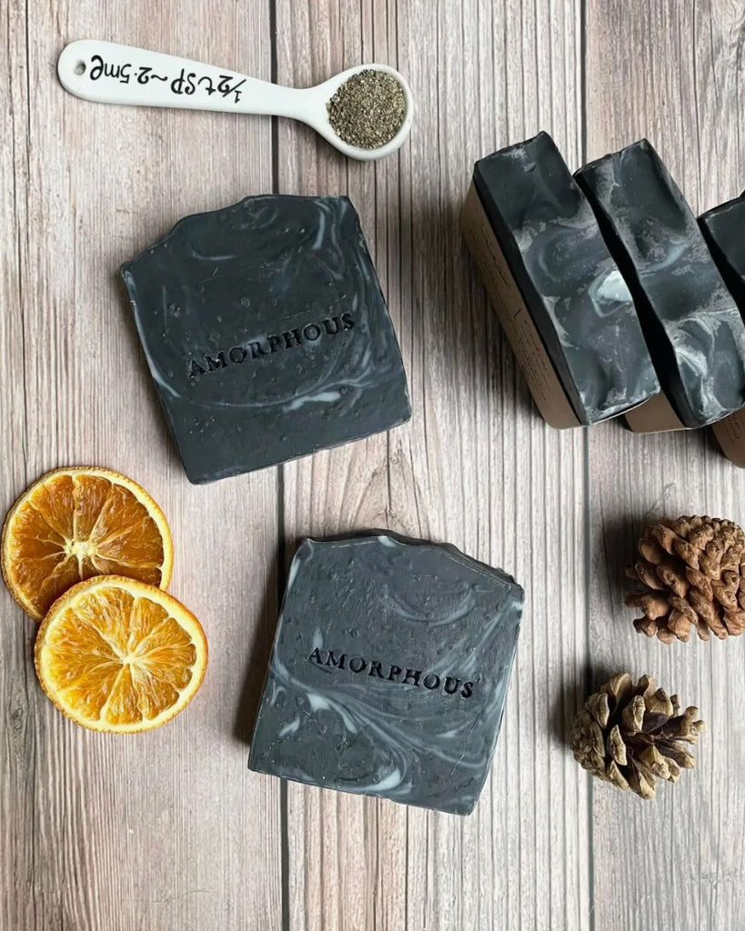 black soap bar for face - mens vegan soap bar with cedarwood